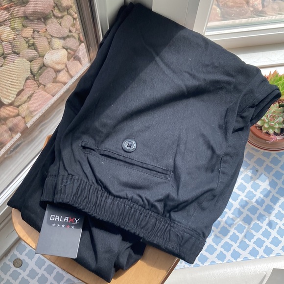 Galaxy by Harvic Men's Basic Stretch Twill Joggers in Black size XL - Picture 5 of 5